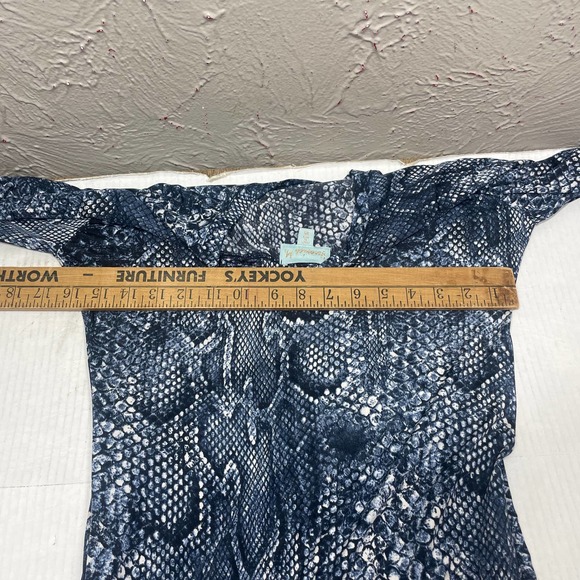 Veronica M Blue White 3/4 Sleeve Animal Print Knit Stretch Dress‎ Womens Sz XS - Picture 5 of 5